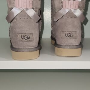 UGG Half Purple Suede Boots with Purple bow Accents